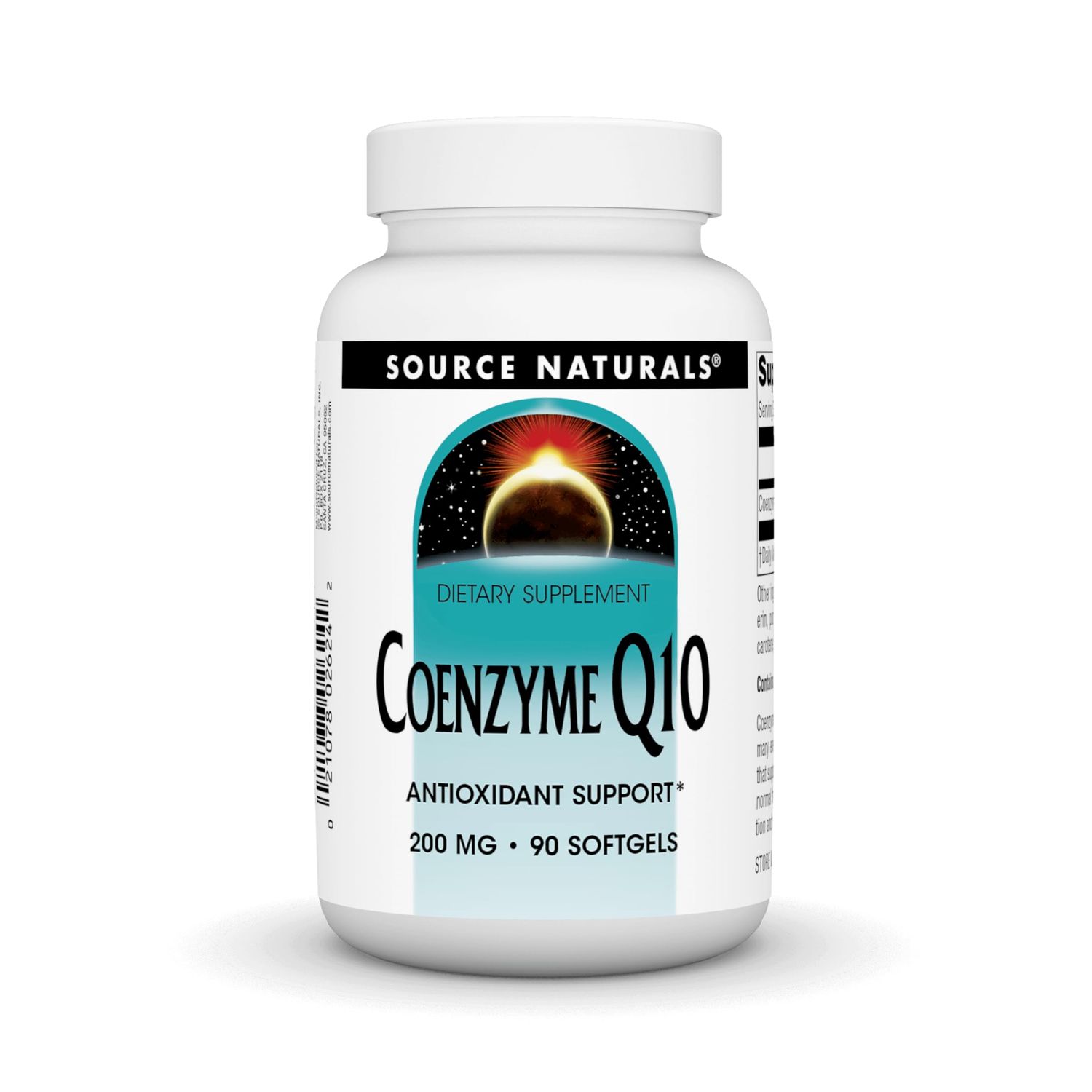 Source Natural Coenzyme Q10, Antioxidant Support, For Heart, Brain, Immunity, Liver Support, 200 mg - 90 Softgels