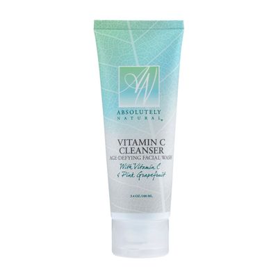 Absolutely Natural Vitamin C Cleanser - Anti Aging Face Wash for Clear Skin. Made with Aloe Vera, Coconut, Grapefruit - Exfoliating Facial Cleanser