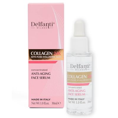 Delfanti Milano COLLAGEN 24K with pure HYALURONIC Acid Concentrated Anti-Aging Face Serum Made in Italy