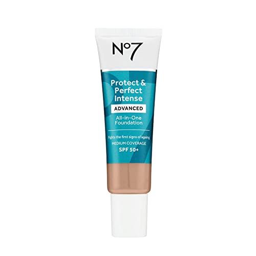No7 Protect Perfect Advanced All in One Foundation - Cool Beige - Age Defying Foundation Makeup with SPF 50 for Women - Makeup Base Cream Helps to Reduces Redness Blurs Visible Pores (30ml)