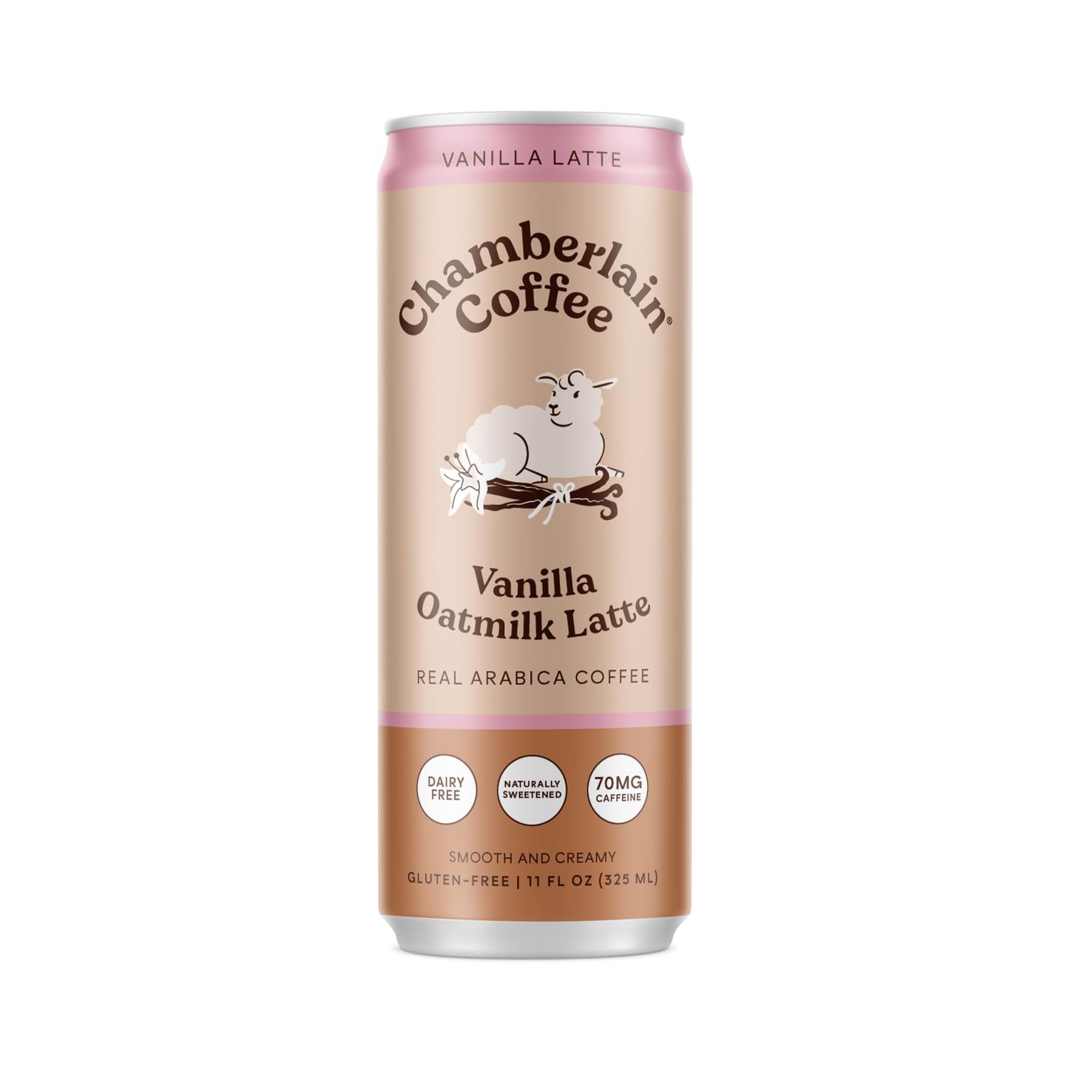 Chamberlain Coffee Vanilla Latte with Oatmilk - Canned Coffee - Rich, Sweet Creamy - Vegan With No Preservatives or Artificial Sweeteners - Latte with Oat Milk - 11 Fluid Ounces, Case Pack, 12
