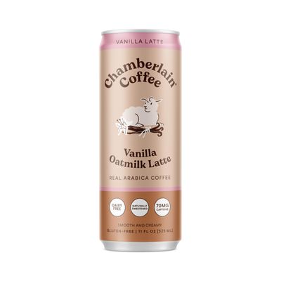 Chamberlain Coffee Vanilla Latte with Oatmilk - Canned Coffee - Rich, Sweet Creamy - Vegan With No Preservatives or Artificial Sweeteners - Latte with Oat Milk - 11 Fluid Ounces, Case Pack, 12