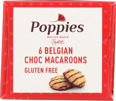 Poppies Belgium Macaroons Gluten Free Chocolate -- 6 Cookies ( pack of 6 boxes)
