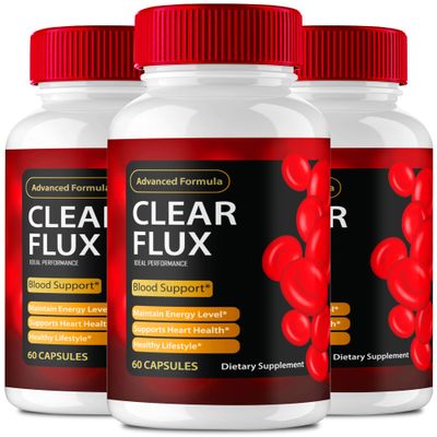 Clear Flux Supplement, Super Boost Clear Flux Supplement, Clear Flux Pills, Official Formula, Premium Support to Maintain Stable Levels Healthy Circulation, Clear Flux Health Reviews (3 Pack)