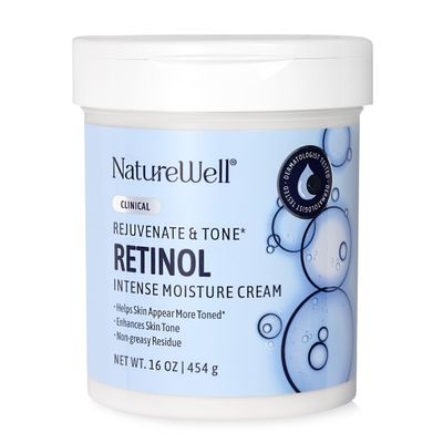 NATURE WELL Clinical Retinol Advanced Moisture Cream for Face, Body, Hands, Boosts Skin Firmness, Enhances Skin Tone, No Greasy Residue, Version 2.0, 16 Oz