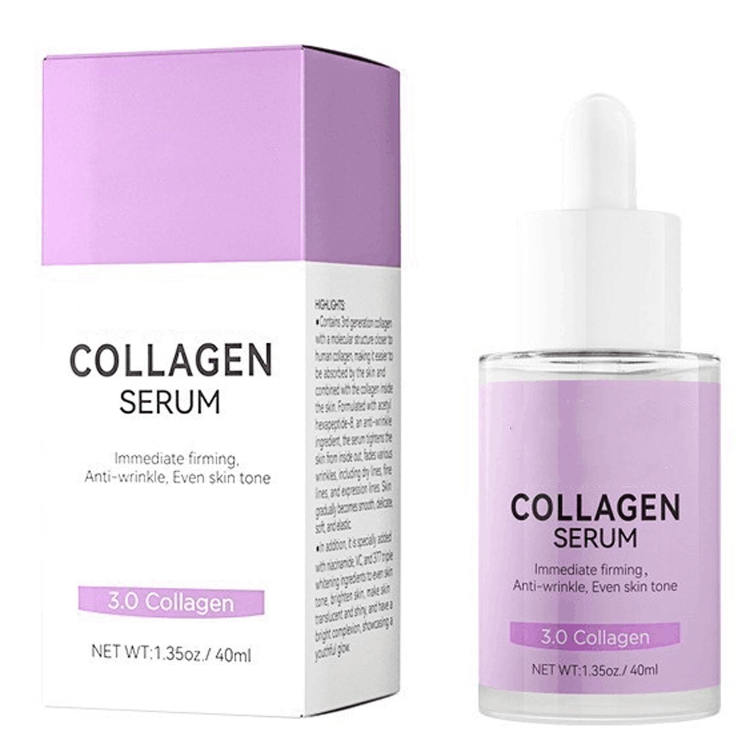 Collagen Serum For Face, Collagen Face Serum For Skin Tightening Helps Lift, Plump, Firm Sagging Skin, Serums For Skin Care, Anti Wrinkle 1.35 Fl Oz