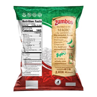 Zambos Plantain Chips with Taj n Seasoning, 4.9 oz (Pack of 12)