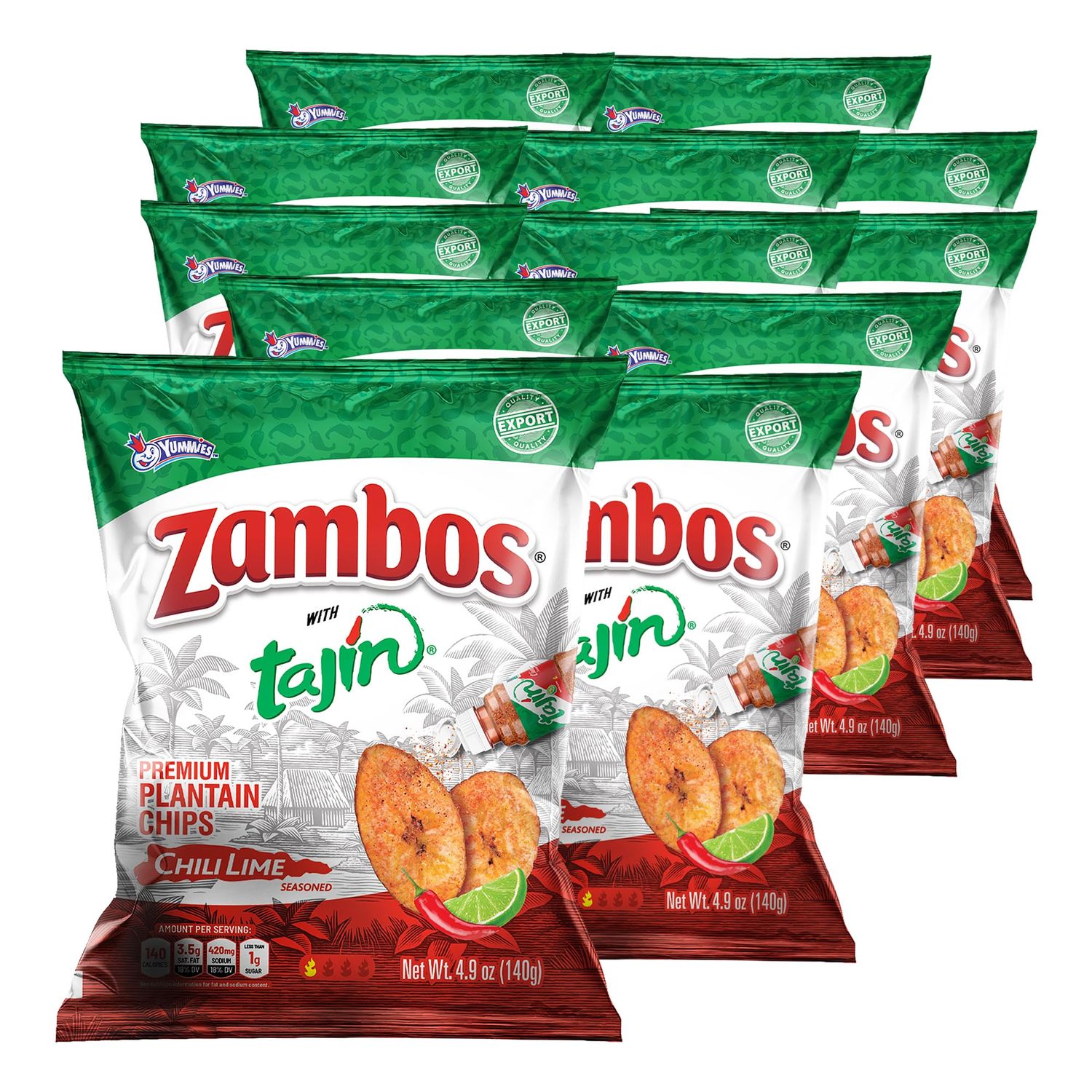 Zambos Plantain Chips with Taj n Seasoning, 4.9 oz (Pack of 12)