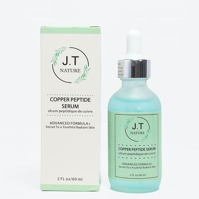 J.T Nature Copper Peptide Serum-60ml (2fl oz) Hydrating Face Serum with Copper Peptides, Green Tea -Effective and Intense Hydration for the Skin - Facial Serum with Antioxidant boost.