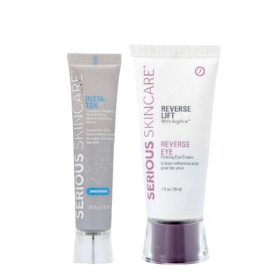 INSTA-TOX Facial Firming Wrinkle Smoothing Serum Reverse Lift Firming Eye Cream Set - Tightener for Lines, Deep Wrinkles and Pores - Temporary Lift for Face and Eyes - Serious Skincare