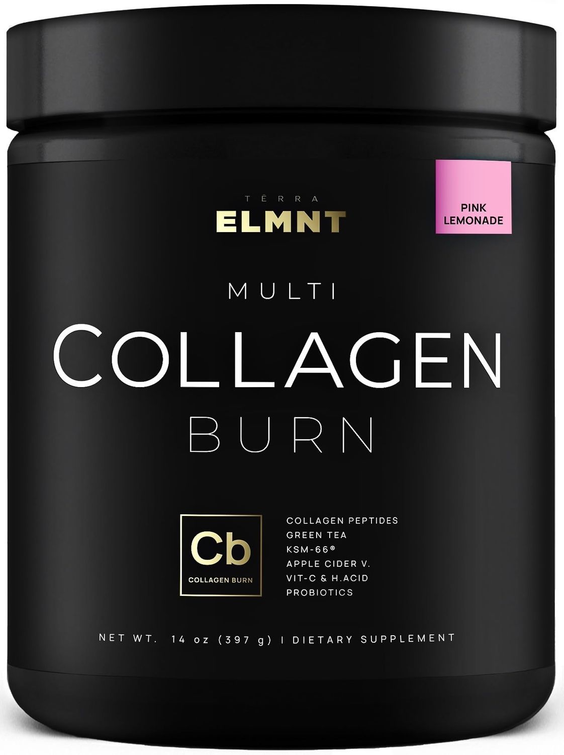 Super Collagen Burn Powder for Women w. Hyaluronic Acid, KSM66, Apple C Vinegar, Probiotics, Biotin - Premium Multi Collagen Peptides Protein for Weight Loss Beauty Hair Skin Nails (Pink Lemonade)