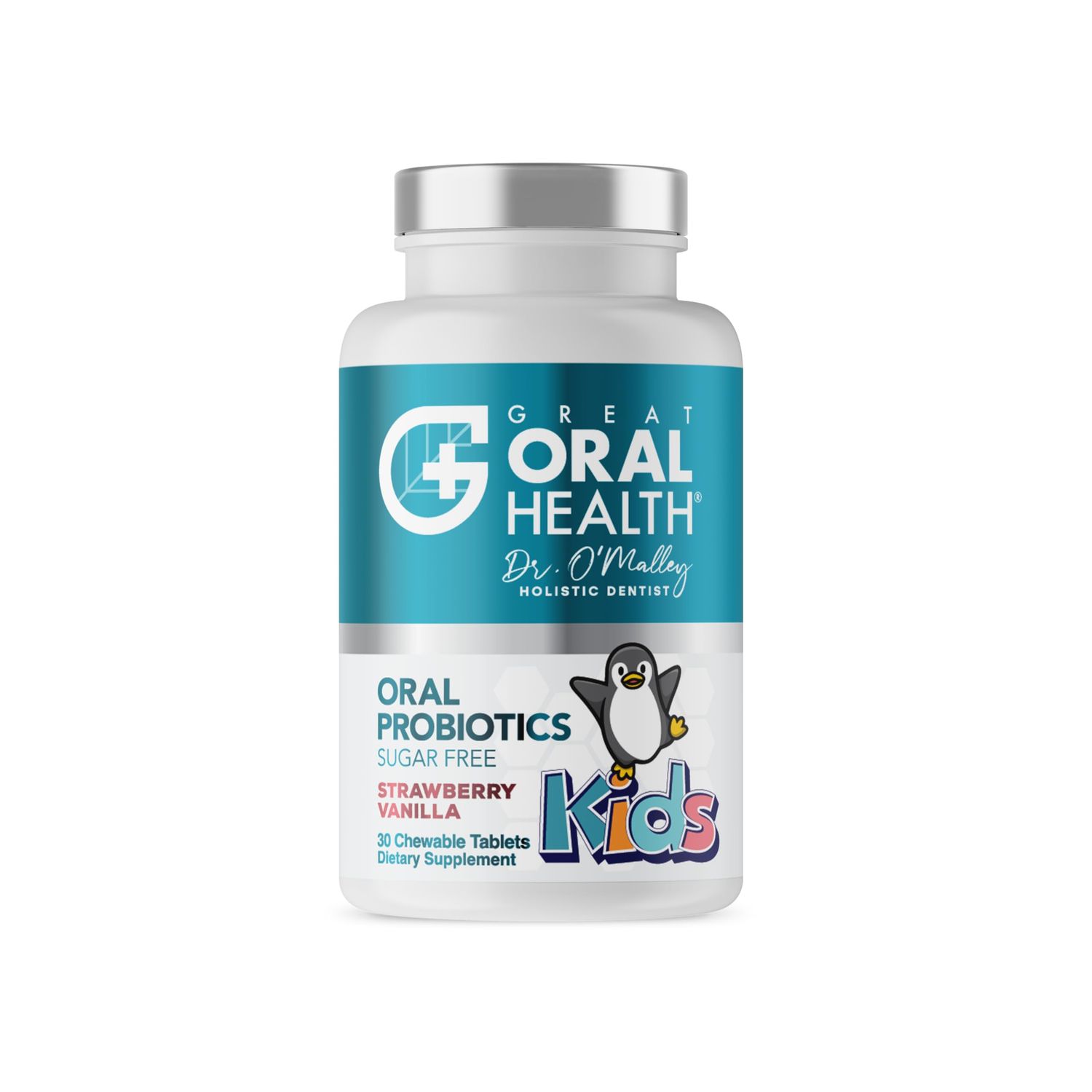 Oral Probiotics for Mouth Bad Breath Treatment for Kids Dental Care Cavity Prevention with BLIS K12 M18 - Dr Formulated Dental Probiotics for Teeth and Gums, 30 Chewable Tablets Strawberry Vanilla