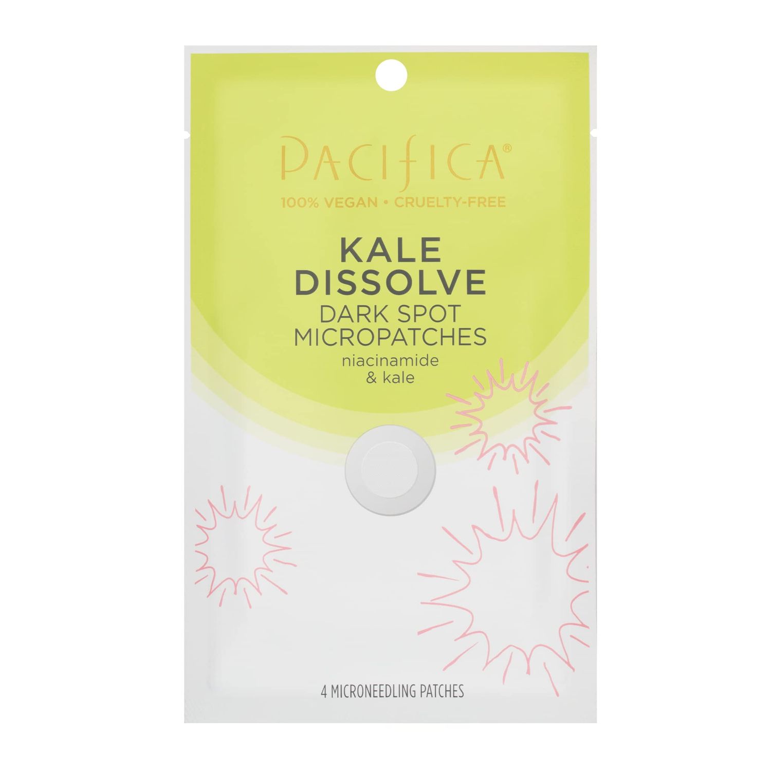 Pacifica Dark Spot Dissolving Micropatches - Microneedling Dots with Niacinamide, Tranexamic Acid Kale to Fade Post-Acne Marks and Age Spots, Brightening Patch Treatment, Clean Vegan Skincare