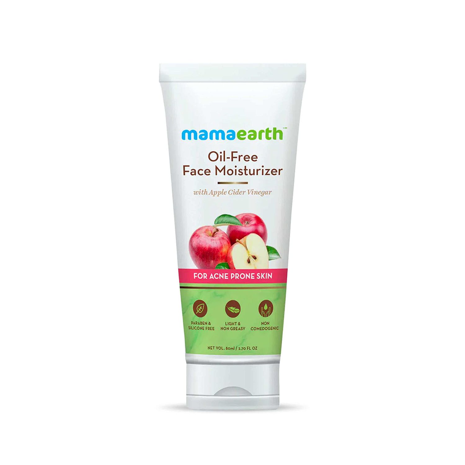 Mamaearth Oil-Free Face Moisturizer for Oily, Acne-Prone Skin Prevents Acne Pimples Reduces Breakouts Gives Non-Greasy Long Lasting Hydration 2.71 Fl Oz80 ml