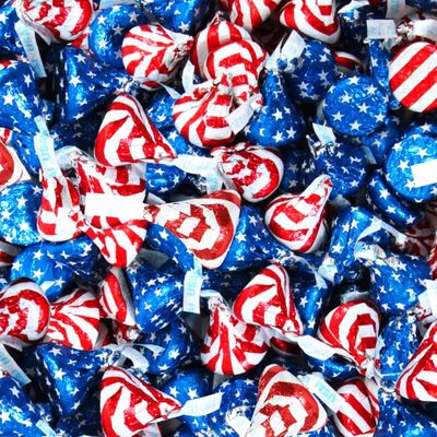 Patriotic Kisses Milk Chocolate Candy Bulk Pack 3 Pound - Approx. 300 Individually Wrapped In American Flag Foil For 4th of July, Memorial Day, Veterans Day, and USA-Themed Parties