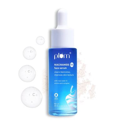 Plum 5 Niacinamide Face Serum for Clear Bright Skin with Rice Water Provides Clear, Glowing Brightening Skin Lightweight Beginner Friendly Serum for Women Men All Skin Types 1 fl oz