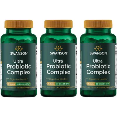 Swanson Ultra Probiotic Complex 30 Billion Cfu 60 Veg Capsules (3 Pack)