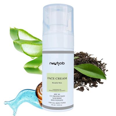 NUUTJOB Face Cream for Men Black Tea powered Cream for All Skin Types-60ml with sun protection