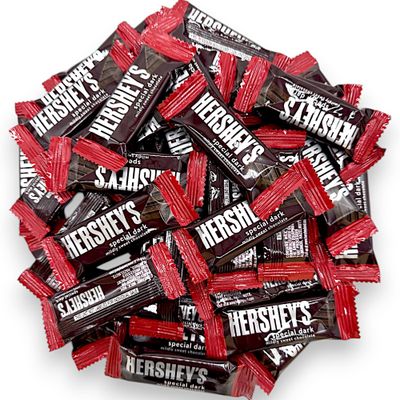 Hershys Special Dark Mildly Sweet Chocolate Snack Size Mini Bars-1.5 lbs Delicious Dark Chocolate Minis Individually Wrapped Candy Bars-Conveniently Packaged for Freshness and Taste(24 oz)