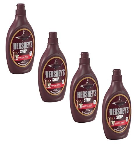 Hershey&#39;s Special Dark Syrup - Pack of 4 - Mildly Sweet Chocolate Syrup - Great for Stocking the Pantry - Perfect for Sweet Treats