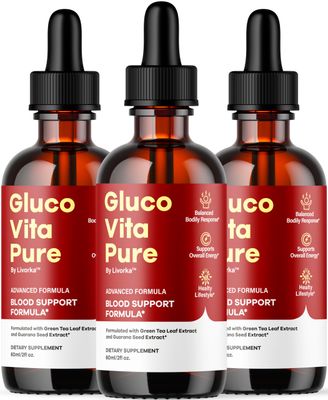 (3 Pack) Glucovita Pure - Glucovita Pure Drops, Gluco Vita Pure Drops Extract Liquid - All Natural Support, Premium Liquid Advanced Formula, 3 Bottles for 3 Months