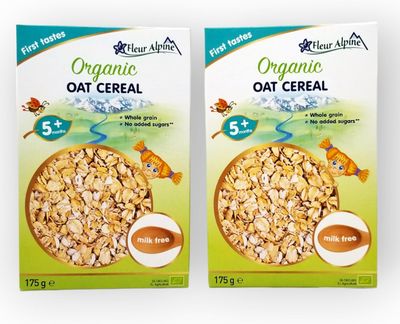 Fleur Alpine Oat Baby Cereal - Nutrient-Packed Baby Food - for Babies from 5 months - 175 grams - Pack of 2