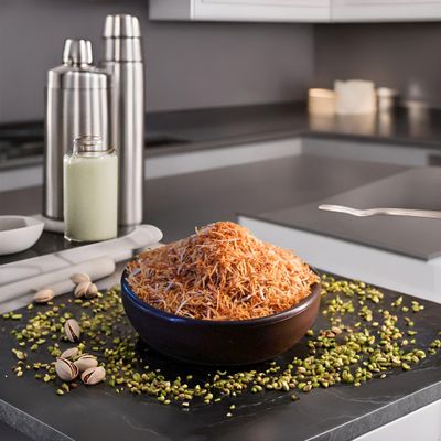 BISVUA Premium Roasted Kataifi 200g (7.1 oz) - Golden Toasted Shredded Fillo Dough for Dubai Chocolate Bars, Pistachio Cream Recipes, Kunafa, Knafeh Crunchy Dessert Creations