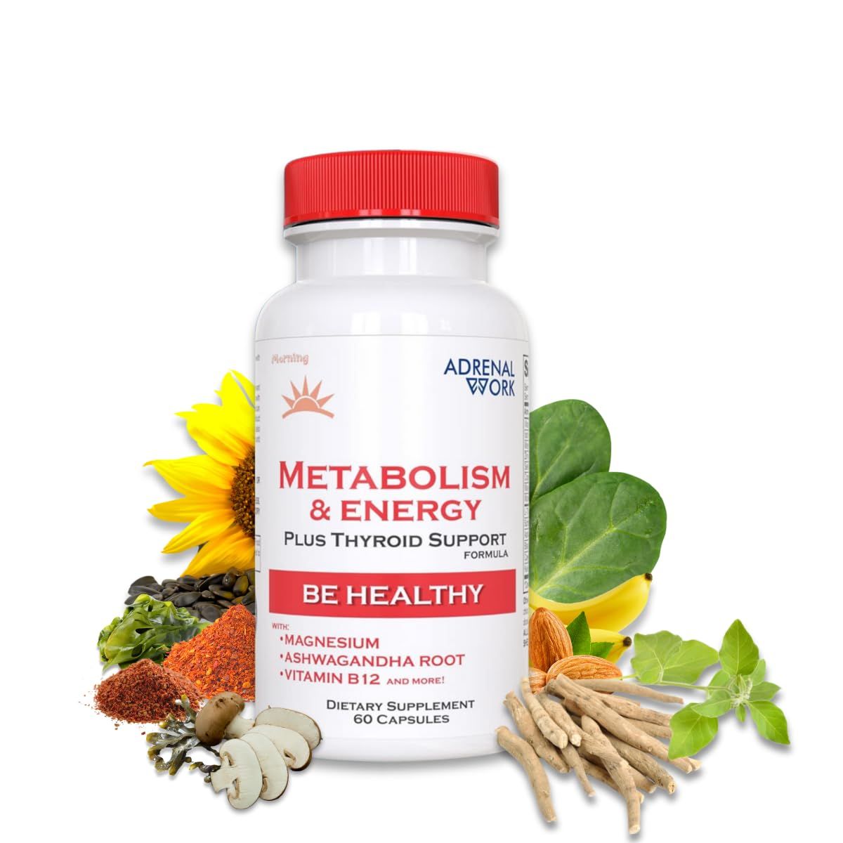 Adrenalwork Metabolism Energy - Weight Management Supplement for Women Appetite Suppressant Metabolism Support Dietary Supplement 60 Capsules