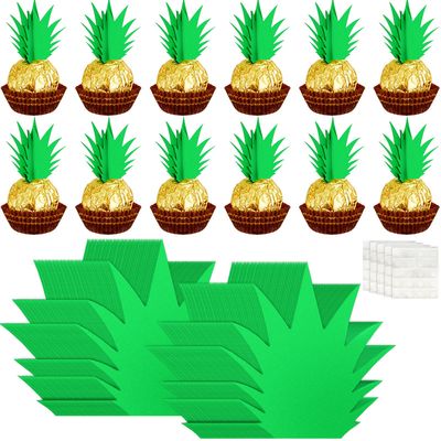 240 Pcs Pineapple Chocolate Decoration Pineapple Party Decoration with Glue Point Dots for Birthday Wedding Celebration Prom Decor