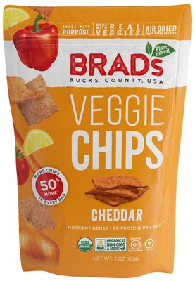 Brad&#39;s Plant Based Organic Veggie Chips, Cheddar, 3 Count