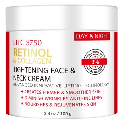 Retinol Cream for Face, Anti-Aging Neck Cream for Tightening and Firming with Collagen Hyaluronic Acid, Instant Face Lift Cream Face Moisturizer for Women Men, Rapid Wrinkle Repair 3.4 fl. oz.