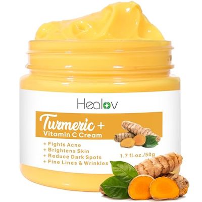 Turmeric Face Cream for Face Body - All Natural Turmeric Skin Brightening Lotion - Turmeric Cleanses Skin, Fights Acne, Evens Tone, Fades Scars, Sun Damage, Age Spots - Pure Turmeric Cream Healing