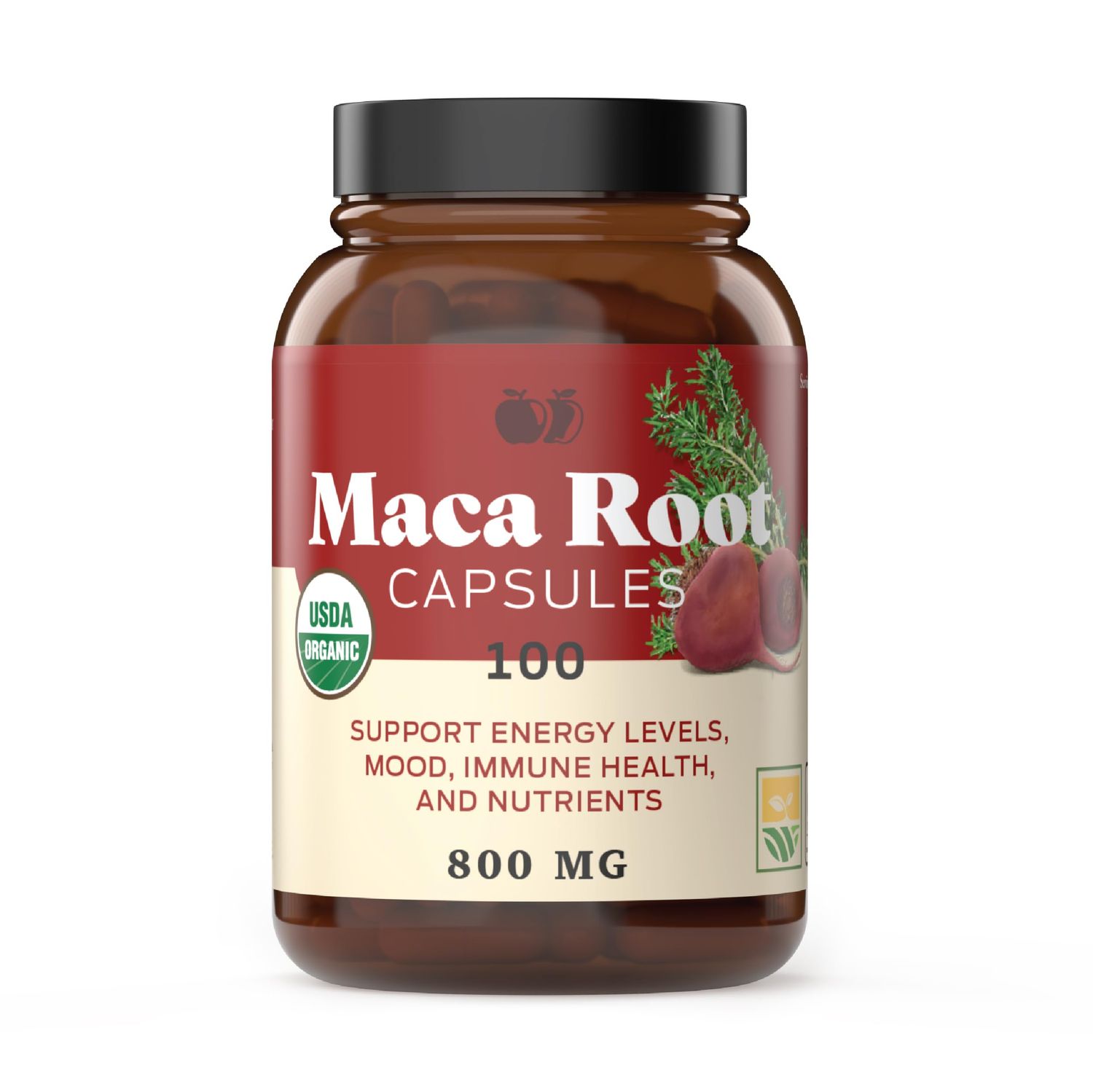 Complete Natural Products Pure Maca Root Powder Capsules - 100 Capsules