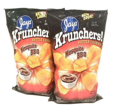 JAY&#39;S BIG BAG MESQUITE BBQ KRUNCHERS Potato Chips 2 Pack 8oz bags