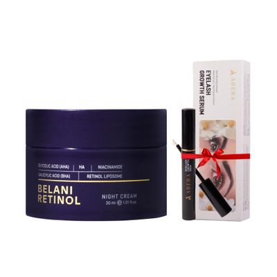 ABERA BELANI Retinol Night Cream For Women, Dark Spot Remover, Melasma Treatment, Reduce Fine Lines, Anti-Wrinkle, Anti-Aging Neck and D collet For Face (1 Box Gift Eyelash Serum)