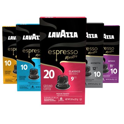 Lavazza Espresso Variety Pack of Aluminum Capsules Compatible with Nespresso Original Machines, Contains Light, Medium, and Dark Espresso Roast (60 Capsules)