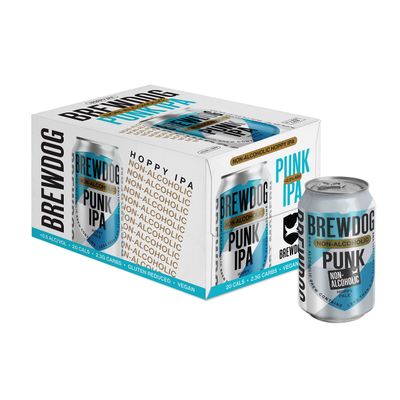 BrewDog 24-Pack of Punk AF Non-Alcoholic, Robust IPA 20 Calories, 2.3g Carbs Per Serving 12oz Cans