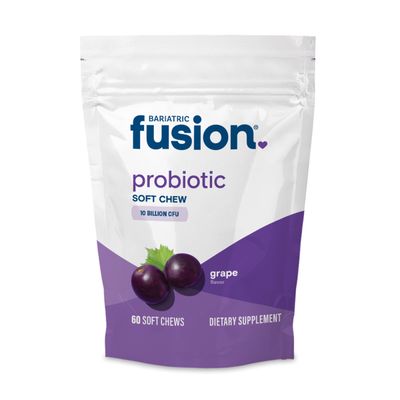 Bariatric Fusion Probiotic Soft Chews Grape Flavor Chewy Bariatric Vitamin 10 Billion CFU Bacillus Coagulans Support Digestive Immune Health 60 Count