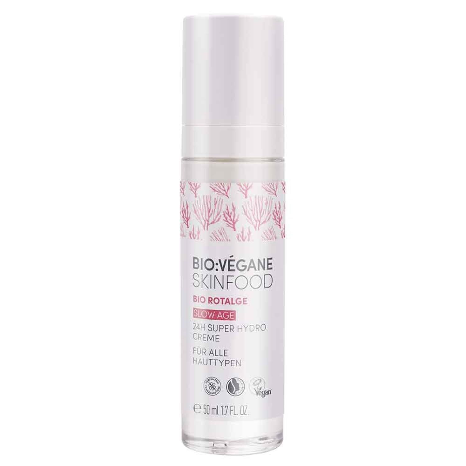 BIO:VEGANE SKINFOOD Organic Red Algae Slow Age 24 Hour Super Hydro Cream For All Skin Types 1.7 fl oz (50 ml)