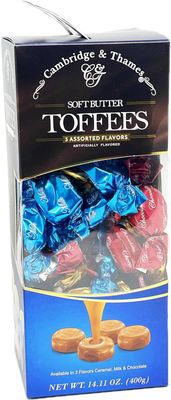 Toffee Candy Gift Box Soft Butter Caramel Creamy Chocolate, Individually Foil-Wrapped, Perfect for Gifting Him Boyfriend Dad Son Nephew 1 Pack (400g)
