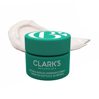 Clark&#39;s Botanicals Retinol Rescue Overnight Cream: Hyaluronic Acid Patented Vitamin C, All Skin Types, Patented Time-Release Retinol, 60ml 2oz
