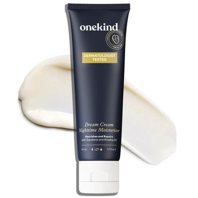 Onekind Dream Cream Nighttime Moisturizer Multi-Corrective Anti-Aging Moisturizer with Squalane for the Face, Smooths Skin, Reduces Fine Lines, Forehead Wrinkles, Reduces Redness For Men Women