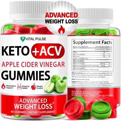 Vital Pulse Keto Gummies with Apple Cider Vinegar - Immune Gut Health Booster - Non-GMO, Gluten-Free, Made in The USA