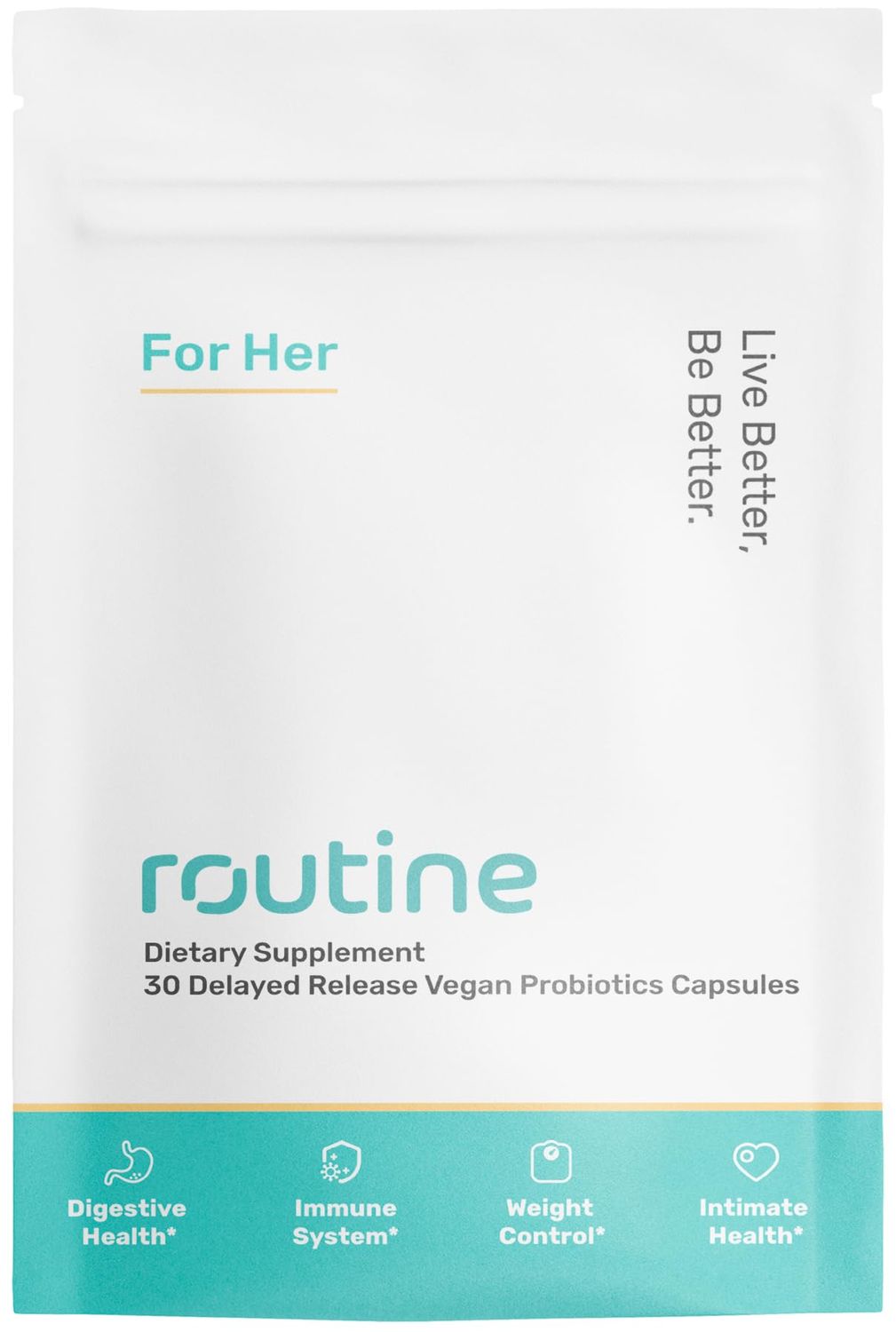Routine Women&#39;s Daily Probiotics for Digestive and Feminine Health - 24 Billion CFU 30 Capsules - Dairy Free Organic Probiotics for Women
