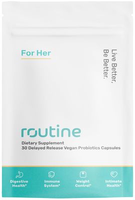 Routine Women&#39;s Daily Probiotics for Digestive and Feminine Health - 24 Billion CFU 30 Capsules - Dairy Free Organic Probiotics for Women