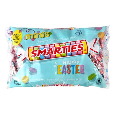 Smarties Mini Candy Rolls - 15 Oz Bag, Gluten-Free Fat-Free Easter Treats, Perfect for Easter Egg Hunts Baskets (Single Pack)