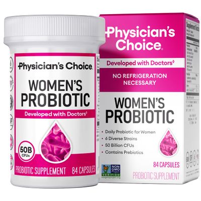 Physician&#39;s Choice Probiotics for Women - PH Balance, Digestive, UT, Feminine Health - 50 Billion CFU - 6 Unique Strains for Women - Organic Prebiotics, Cranberry Extract - Womens Probiotic - 84 CT