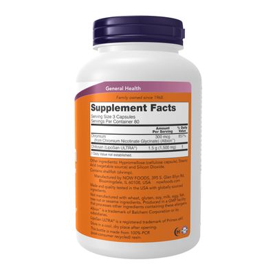 NOW Supplements, Chitosan 500 mg plus Chromium, Weight Management, 240 Veg Capsules