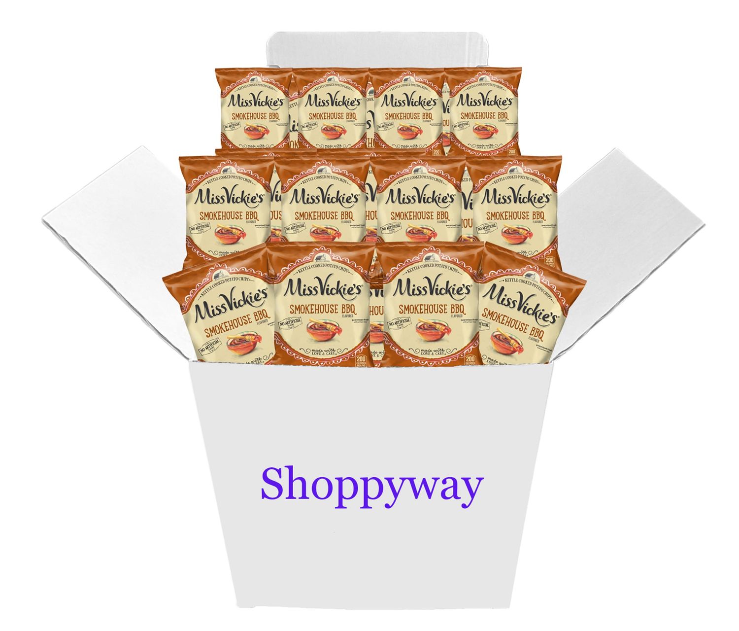 Miss Vickie&#39;s Smokehouse BBQ Potato Chips, 1.375 Oz Bags, Pack of 12, Bundled by Shoppyway