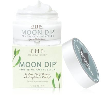 FarmHouse Fresh Moon Dip Peptide Moisturizer for Face with Retinol Collagen, Hydrating Mousse Firming Cream for Anti-Aging, 1.7 oz.